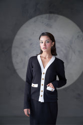 Black upper with gold buttons