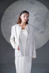 White woolen blazer
