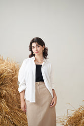 Collared Shirt (White & Mint)