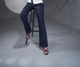 Navy Slit pants