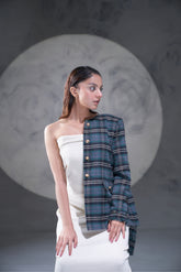 Tube top pencil skirt set white