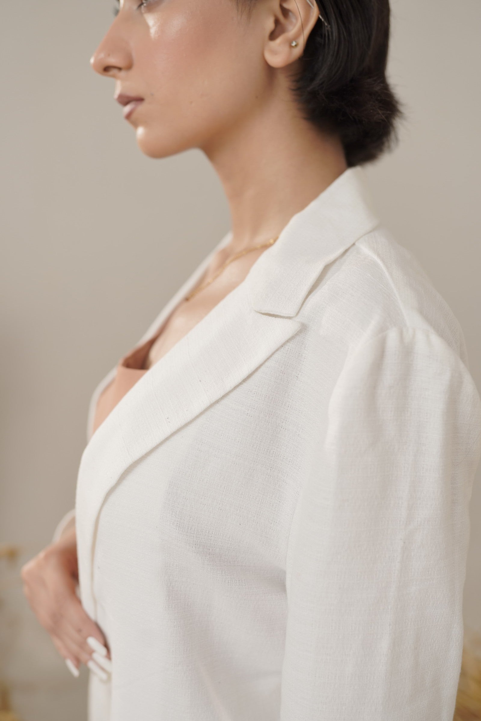 Light Blazer (White and Khaki)