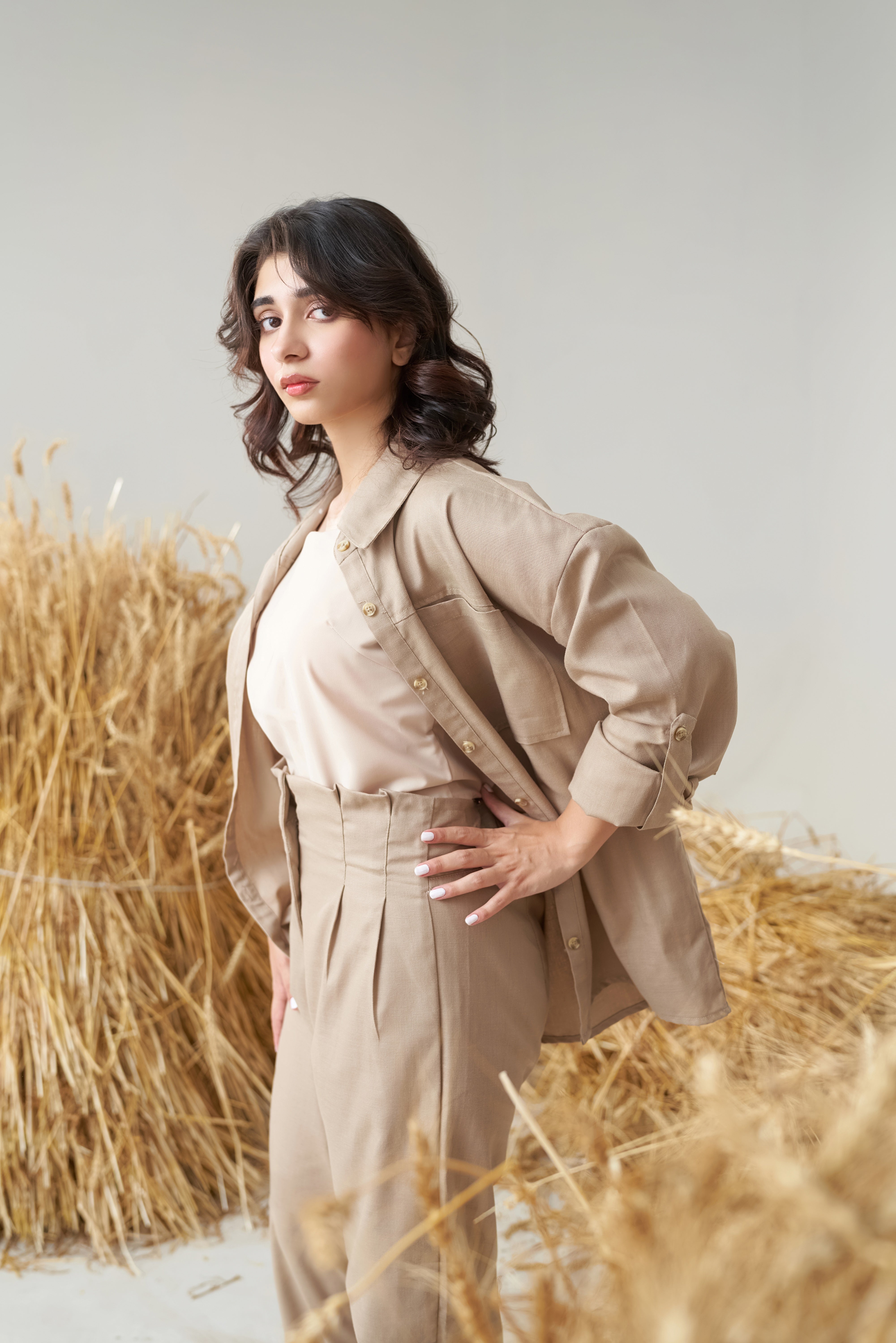 2 Piece Co-ord Set (Khaki)