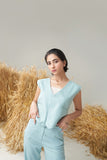 2 Piece Waistcoat Set (Mint Green & Khaki)