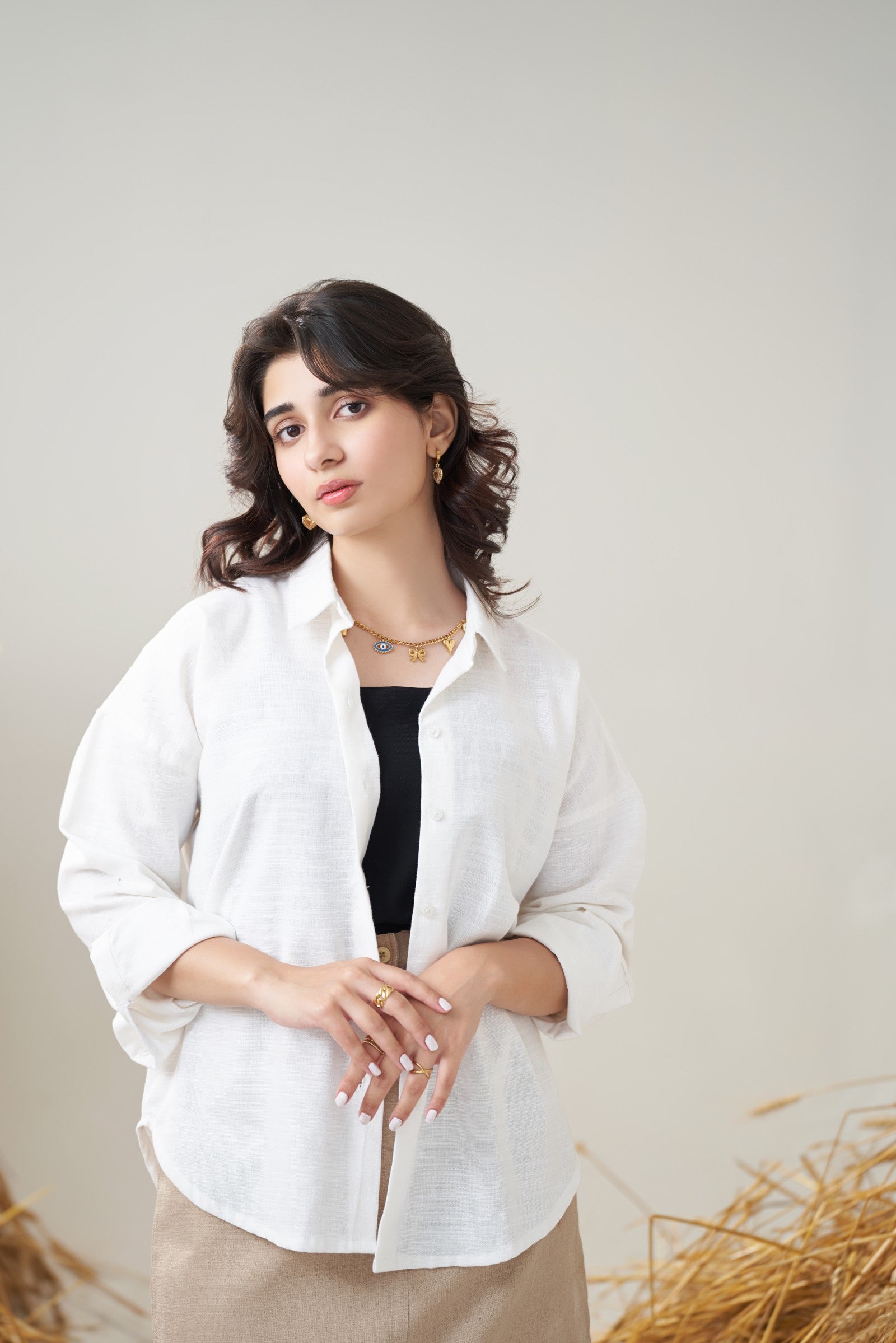 Collared Shirt (White & Mint)